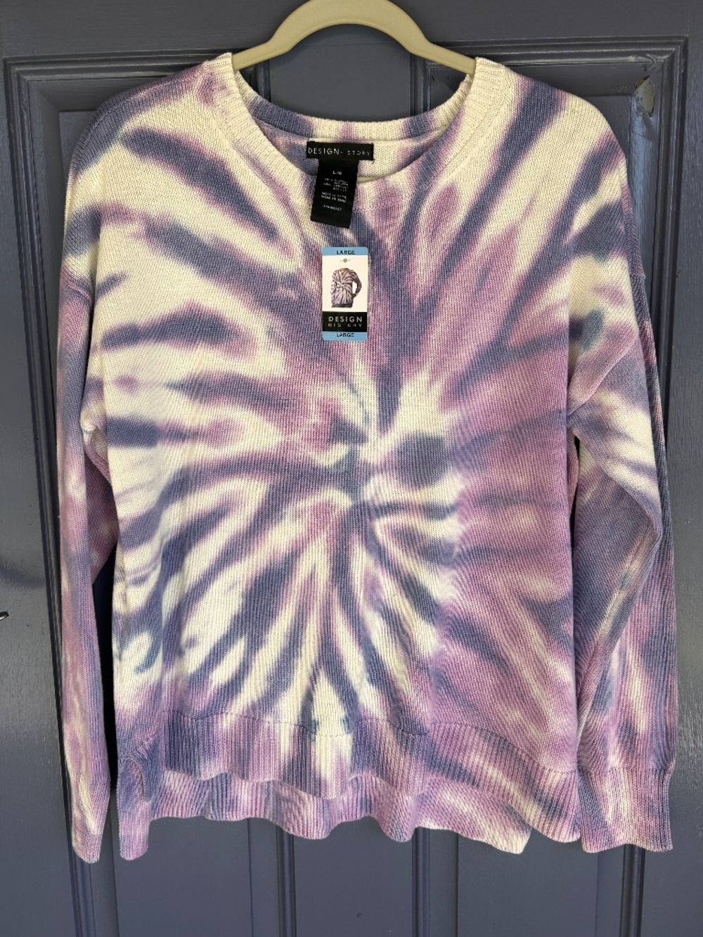Design History Tie Dyed Sweater, L, NWT